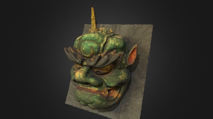 国宝朝光寺 鬼踊り　緑鬼面 3D Model