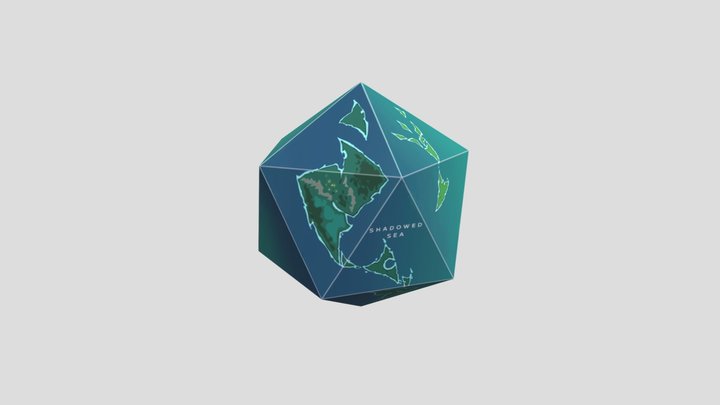 D20 Globe with BREAK!! RPG Map 3D Model