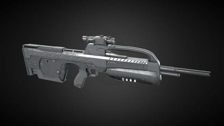 Halo Battle Rifle 3D Model