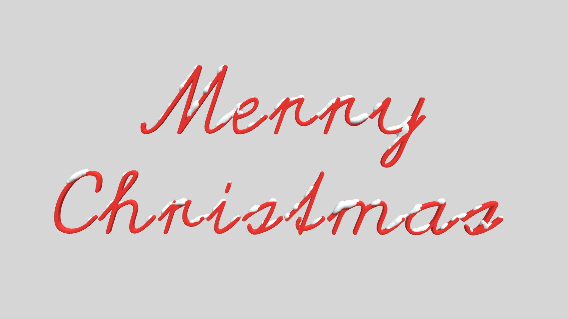 Merry Christmas Sign With Snow - Download Free 3D model by chroma3d ...