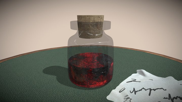 Potion Bottle Scene 3D Model