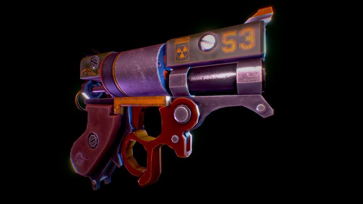 stylized revolver 3D Model