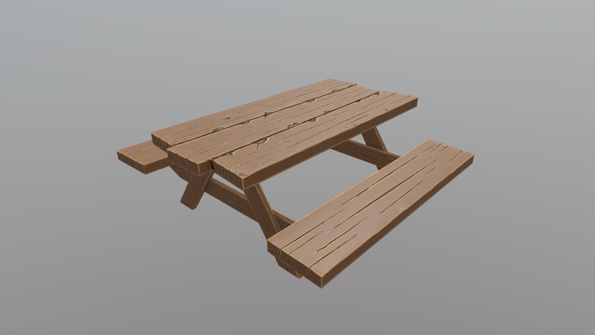 3D model Table Chair 02 - This is a 3D model of the Table Chair 02. The 3D model is about a wooden table with a white background.
