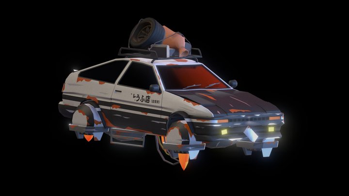 Initial D AE86 Toyota Corolla 3D Model