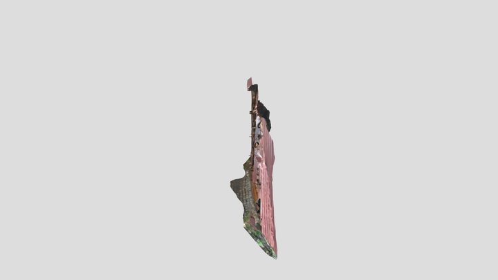 Industrial Wall with a hatch 3D Model