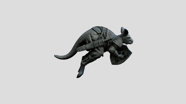 Narnian Armoured Red Kangaroo, Petrified – Kostenloses 3D-Modell STL