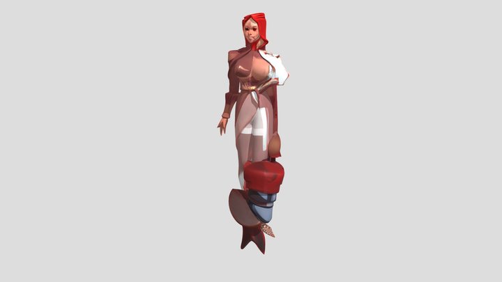 Tall woman with kneeling figure 3D Model
