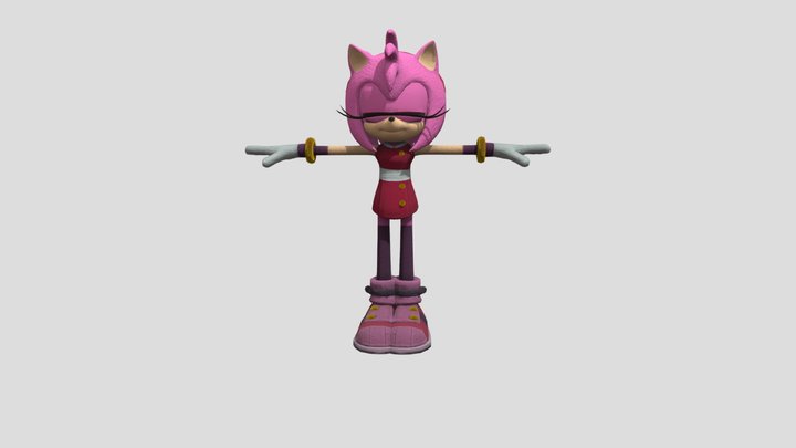 Amy rose rigged (sonic boom) 3D Model