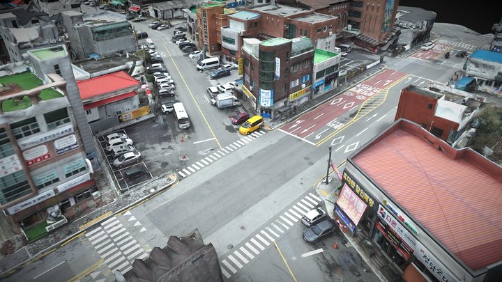 Korea street - 원주시 개운동 물레방아 거리 3D Model