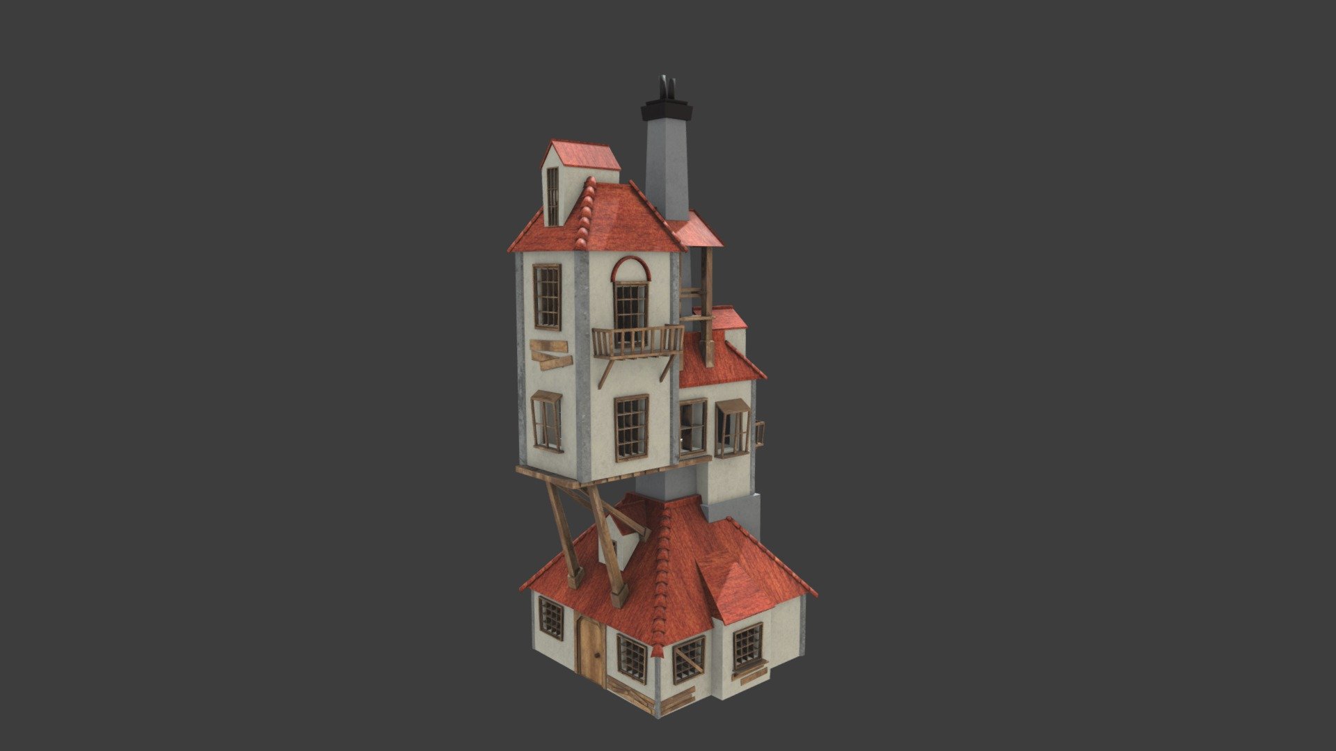 The Burrow Ron Weasley's home (Harry Potter) Buy Royalty Free 3D