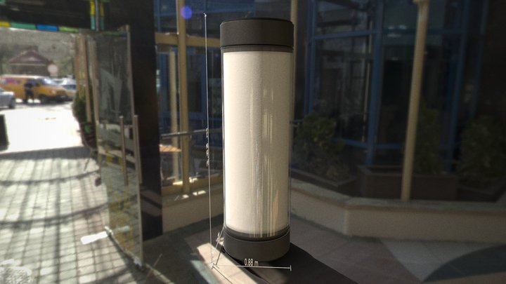 Advertising Pillar with Glass Version 2 3D Model