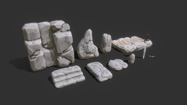 Lava Cave Stylized Game Ready Assets 3D Model