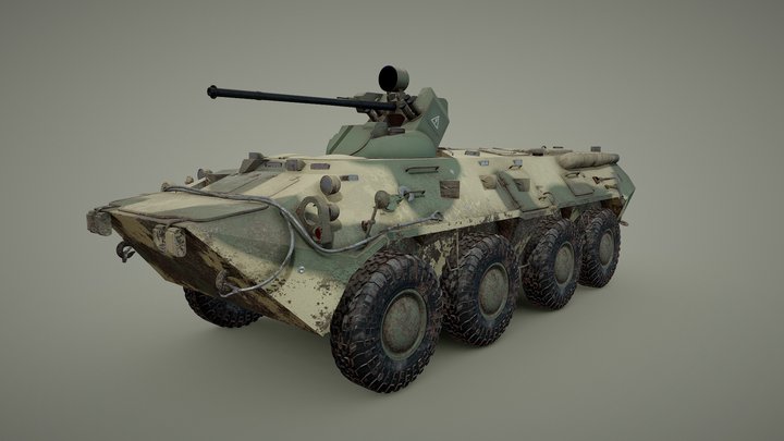 BTR-80A APC Armored personnel carrier 3D Model