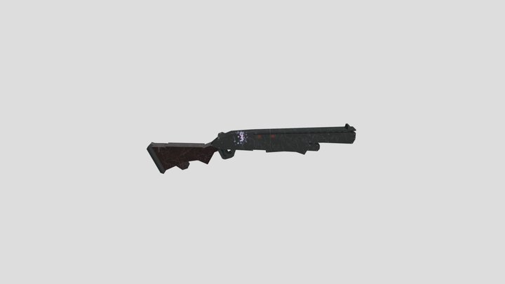 Low Poly Shotgun 3D Model