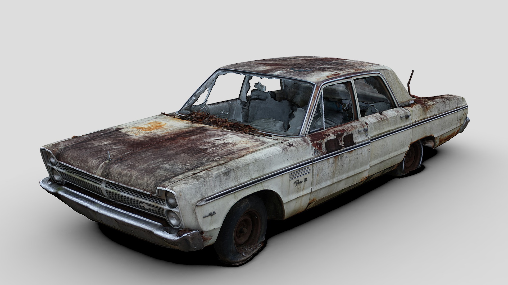 3D model Wrecked Fury II (Raw Scan) - This is a 3D model of the Wrecked Fury II (Raw Scan). The 3D model is about a car with a dent in the front.