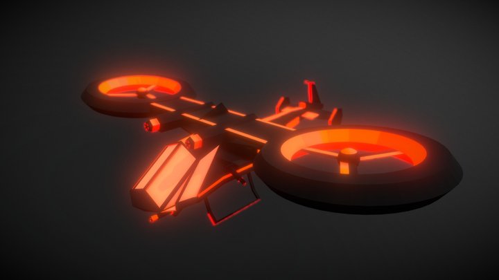 Helicopter Concept low-poly 3D Model