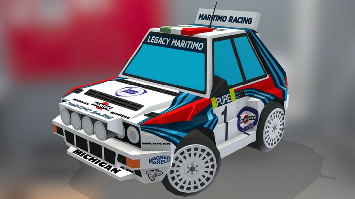 1992 Lancia Delta Integrale EVO 2 - Stylized 3D Model