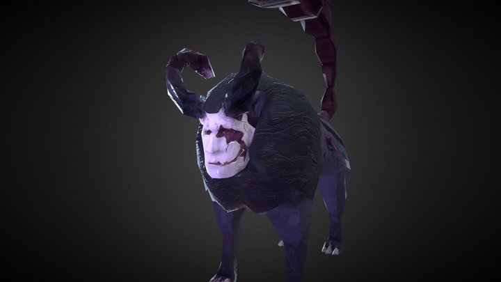 Masked Manticore Textured 3D Model