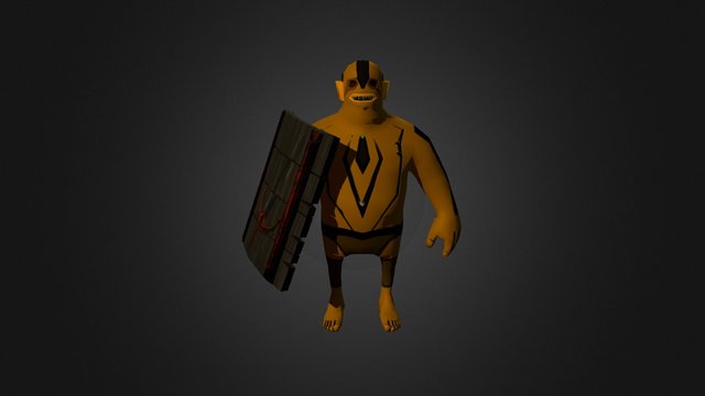 Goblin With Shield 3D Model
