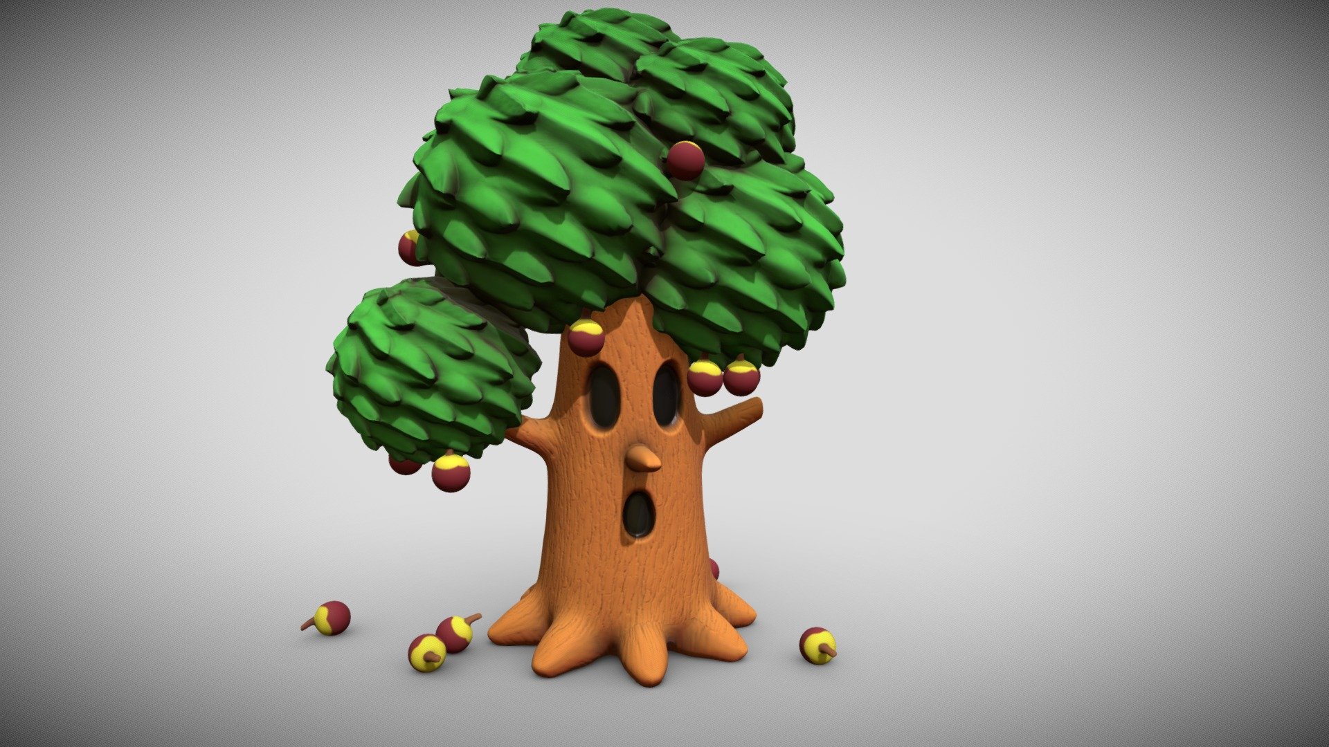 That Tree From Kirby - #sketchfabweeklychallenge - 3d Model By Gabriel 