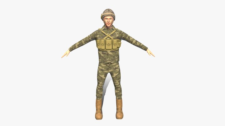 Vietnam Soldier (rigged) – Modello 3D gratuito STL