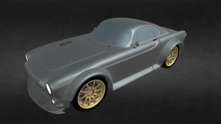 This classic-style Volvo P1800 sports car 3D Model
