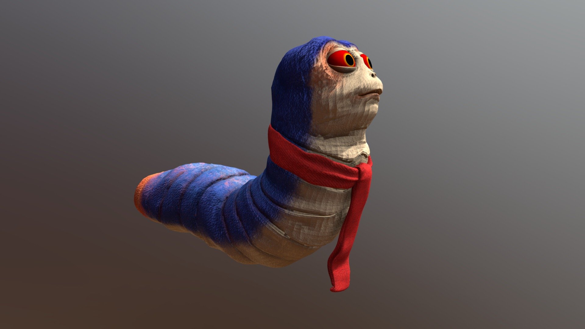 Worm with scarf