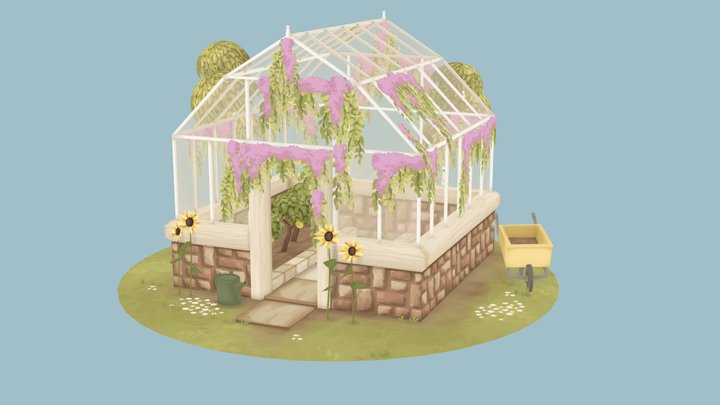 Greenhouse Diorama 3D Model