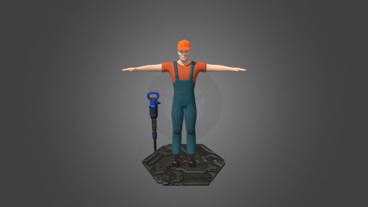 Construction Worker 3D Model