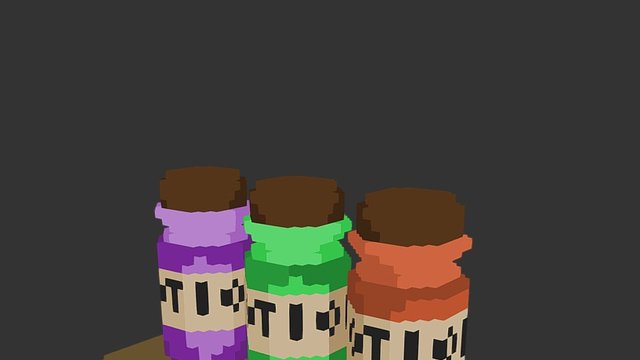 Pixel Potion Shelf 3D Model