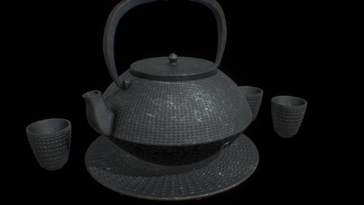 Tetsubin Japanese Cast Iron Kettle (teapot) 3D Model