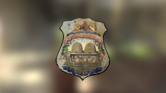 Newtown and Chilwell painted shield 3D Model