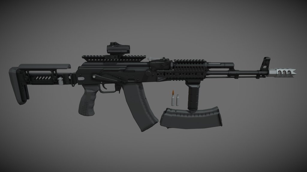 low-poly AK-74M Zenitco