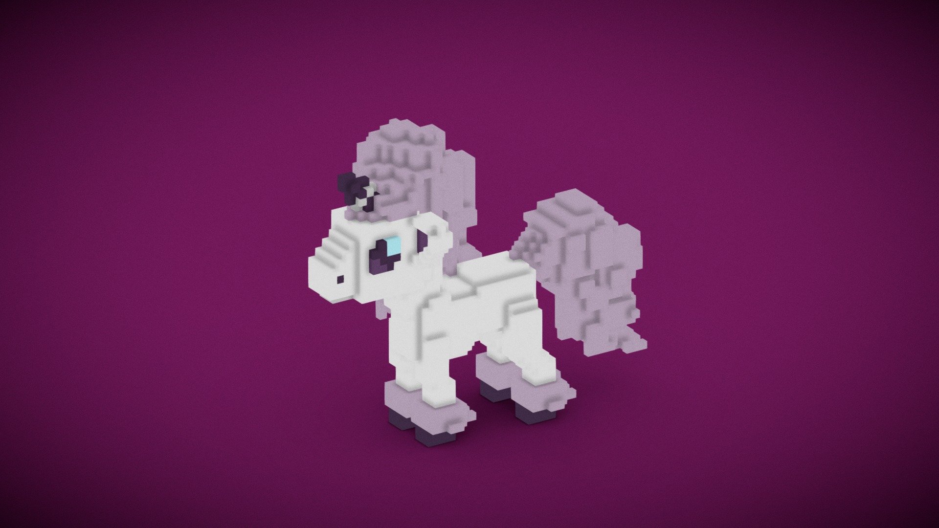 Galarian Ponyta Voxel Art