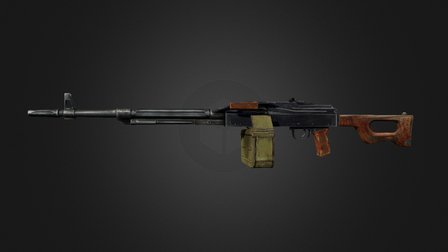 Machine Gun 1 - PKM 3D Model