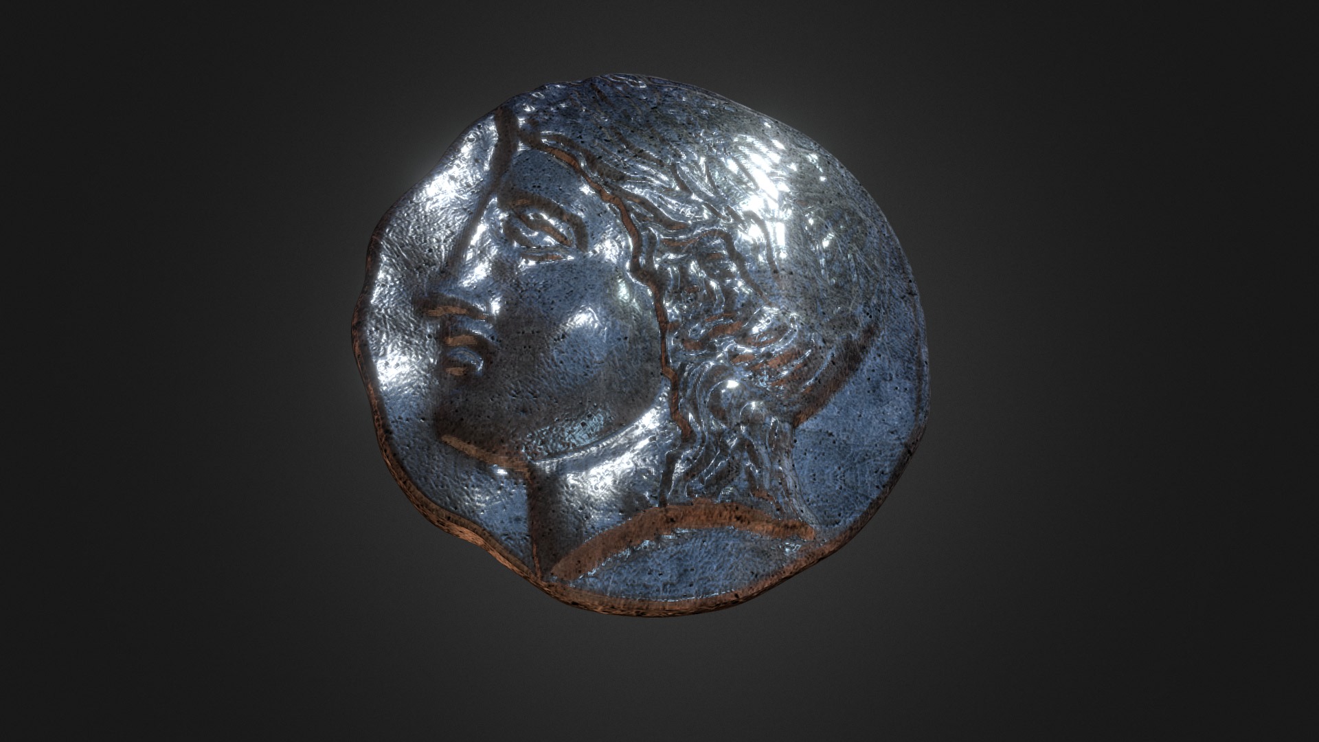 3D model Tetradrachme - This is a 3D model of the Tetradrachme. The 3D model is about a close-up of a planet.