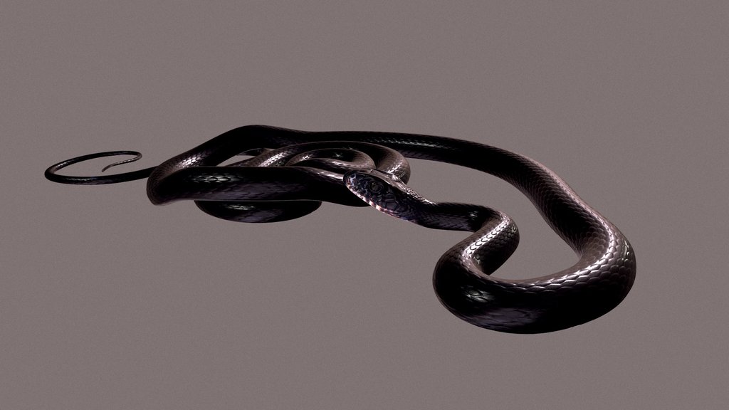 3d maya simple snake model