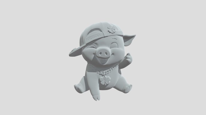Lucky Clover Pig 3D Model