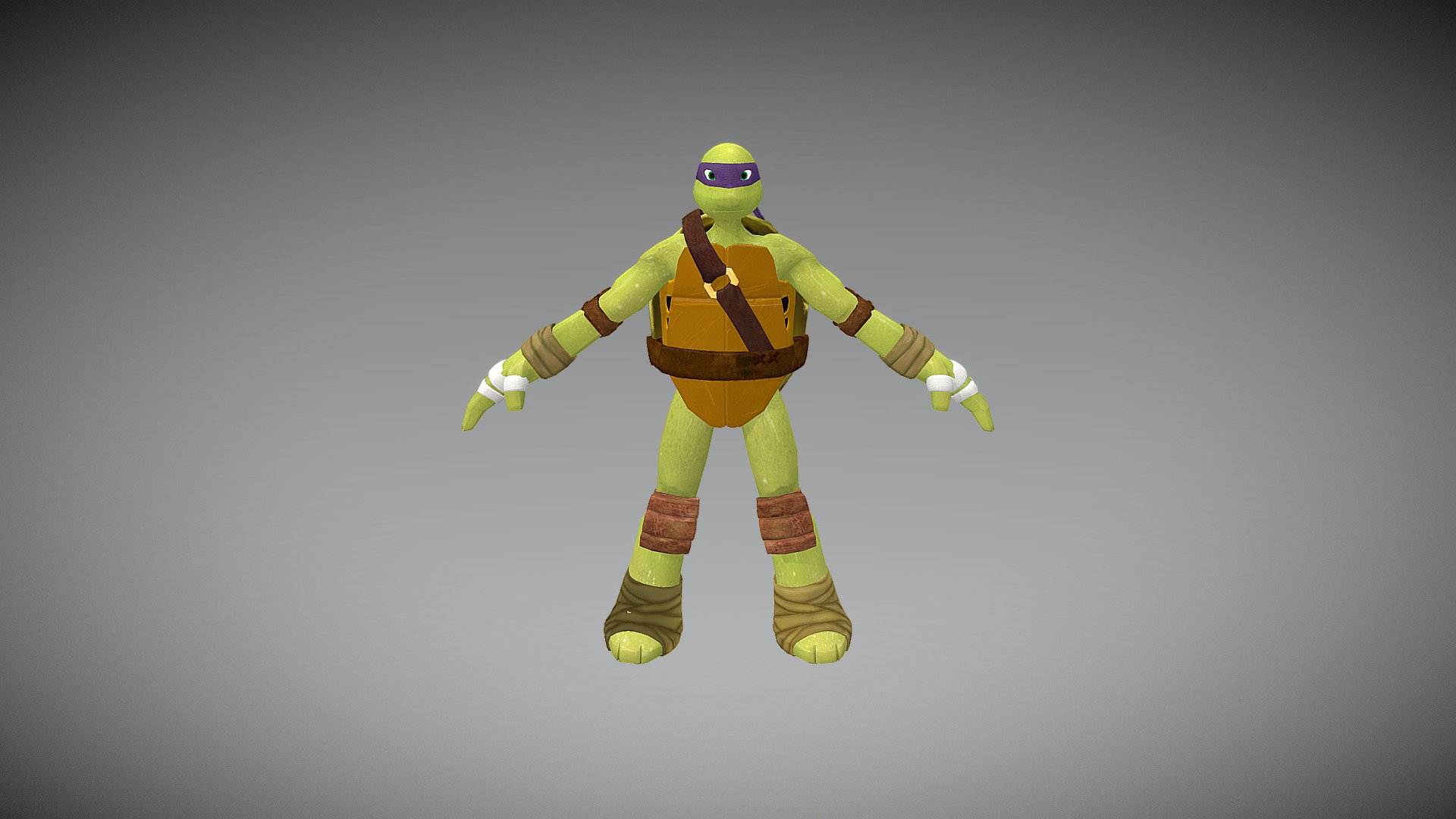 3D model Don Turtle - This is a 3D model of the Don Turtle. The 3D model is about a toy action figure.