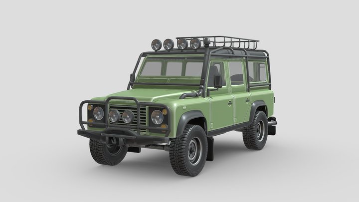 Low Poly Car - Rand Rover Defender D110 3D Model