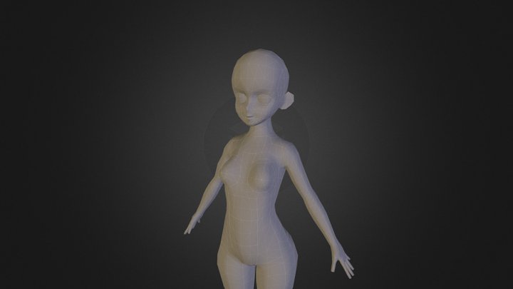 Girl basic model with UV 3D Model