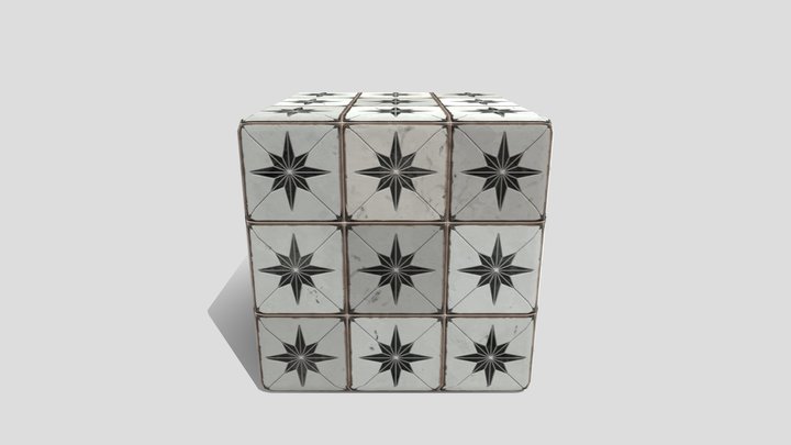 Grid Pattern Brick 3D Model