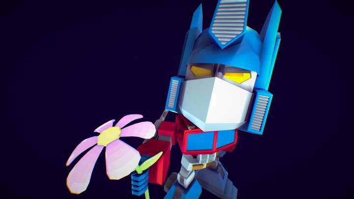 Optimus Prime - Big head low poly 3D Model