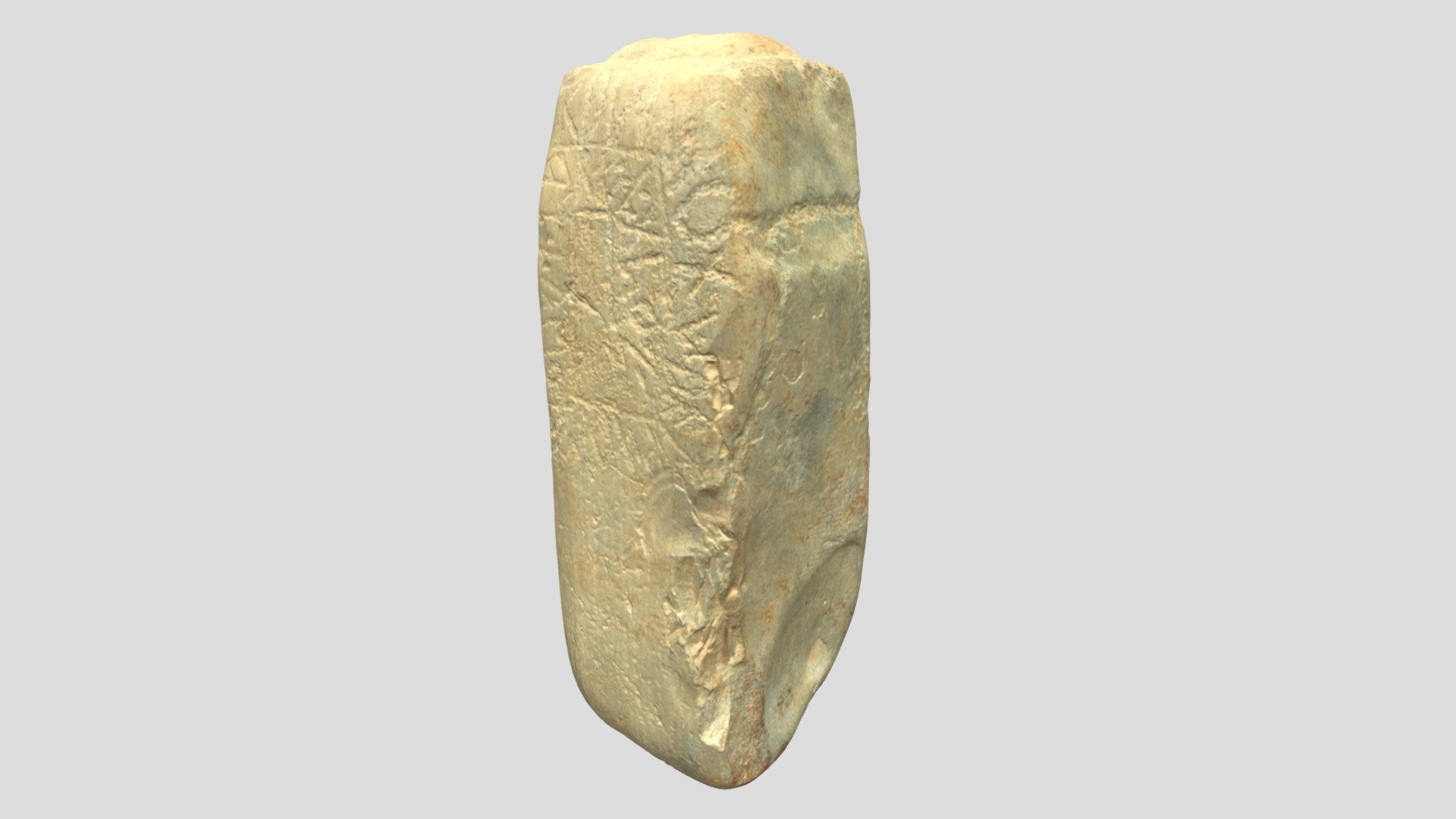 Limestone inscribed statue base 3D model by mikedonnelly [35b9bf6
