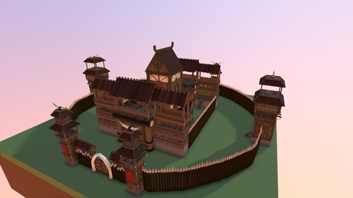 Viking Outpost 3D Model