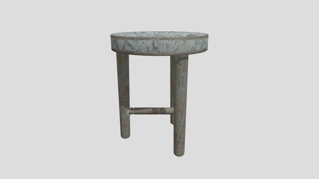 Painted White Stool