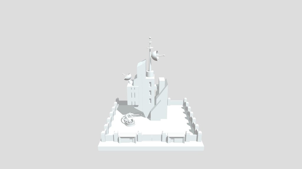 Cosmic low poly building