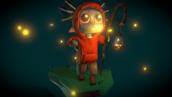Gus the Axolotl Explorer 3D Model