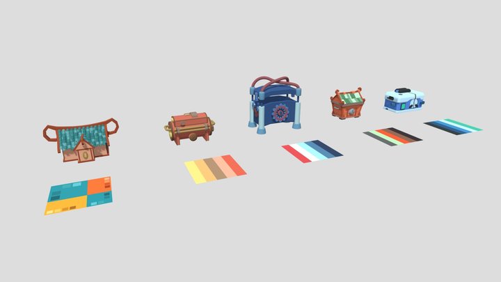 XYZ - HW 5 - Colored Chests 3D Model