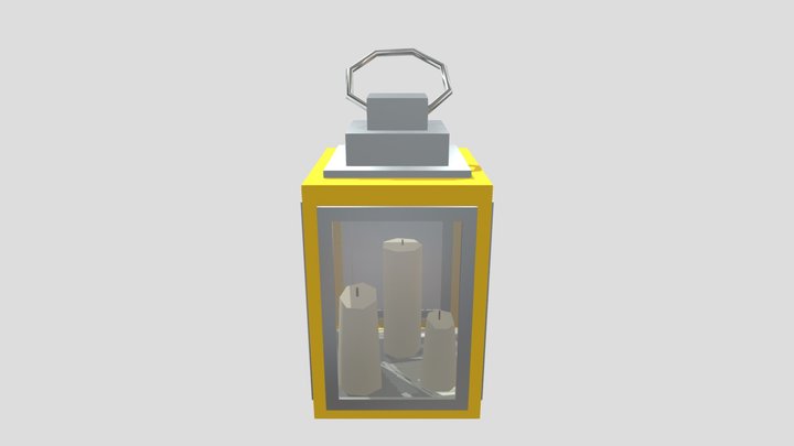 Low Poly Candle Lantern 3D Model
